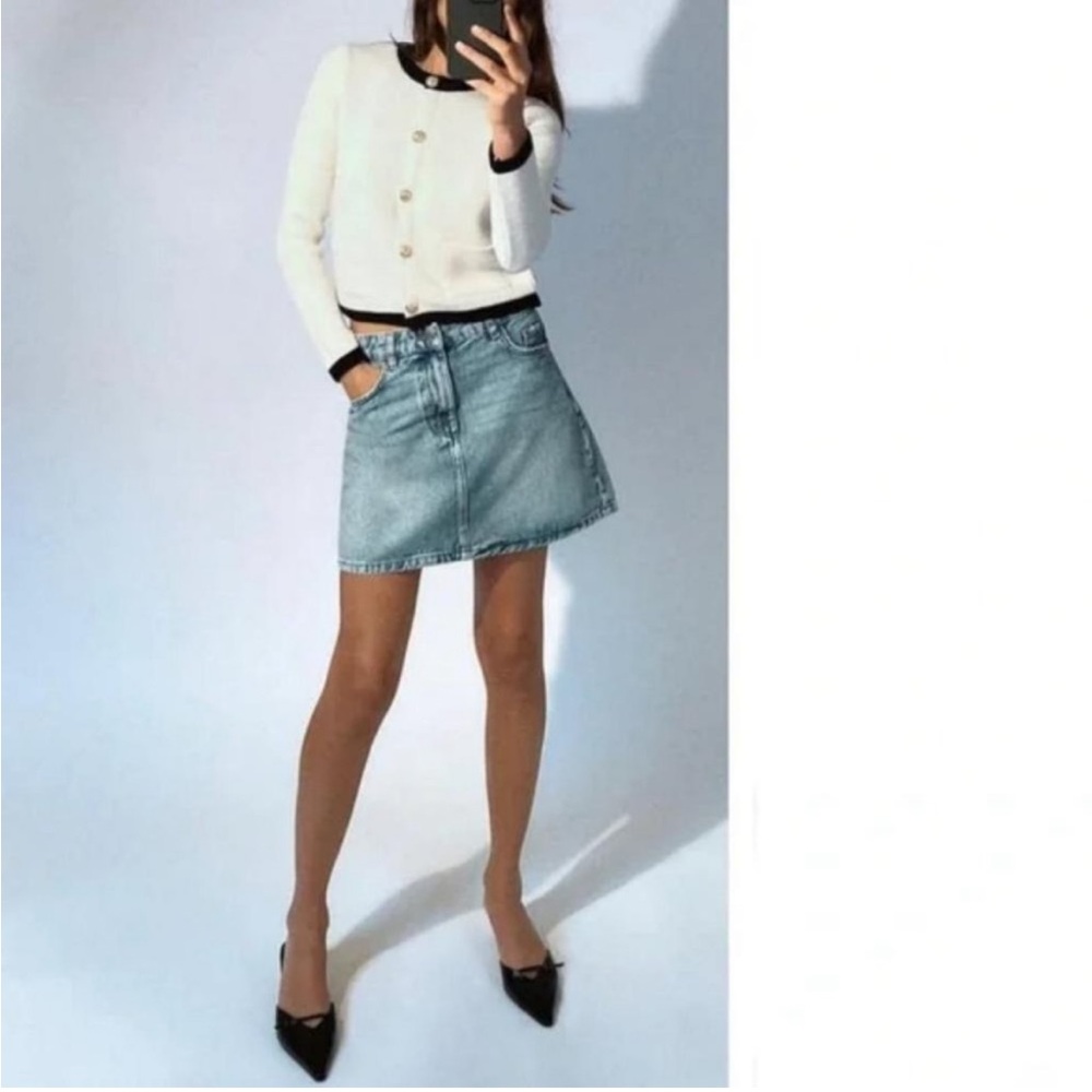 ZARA Gold Button Knit Cardigan Jacket S